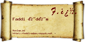 Faddi Ádám névjegykártya